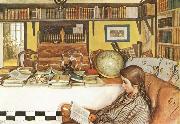 Carl Larsson The Reading Room oil painting reproduction